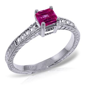 ALARRI 0.65 CTW 14K Solid White Gold Nothing As Important Pink Topaz Diamond