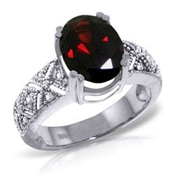 ALARRI 3.2 Carat 14K Solid White Gold Growing Love Garnet Diamond Ring