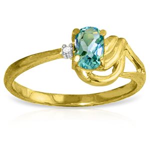 ALARRI 0.46 Carat 14K Solid Gold My Heroine Blue Topaz Diamond Ring