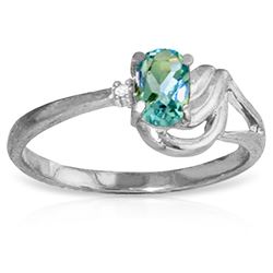 ALARRI 0.46 CTW 14K Solid White Gold Female Allure Blue Topaz Diamond Ring