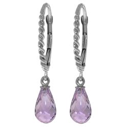 ALARRI 3 Carat 14K Solid White Gold Side Effects Amethyst Earrings