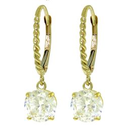 ALARRI 4.5 Carat 14K Solid Gold Cubic Zirconia Leverback Earrings