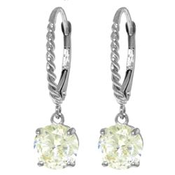 ALARRI 4.5 CTW 14K Solid White Gold Cubic Zirconia Leverback Earrings