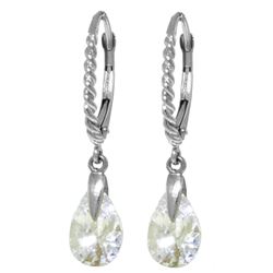 ALARRI 4.5 Carat 14K Solid White Gold Inhale Your Fragrance Cubic Zirconia Earrings