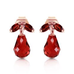 ALARRI 14K Solid Rose Gold Stud Earrings w/ Natural Garnets