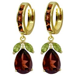 ALARRI 14.3 CTW 14K Solid Gold Ecstacy Garnet Peridot Earrings