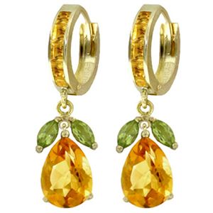 ALARRI 14.3 Carat 14K Solid Gold Ecstacy Citrine Peridot Earrings