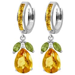 ALARRI 14.3 Carat 14K Solid White Gold Angela's Choice Peridot Citrine Earrings