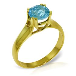 ALARRI 1.1 Carat 14K Solid Gold Contemplate A Smile Blue Topaz Ring