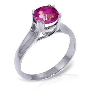 ALARRI 1.1 CTW 14K Solid White Gold Running Wild Pink Topaz Ring