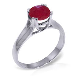 ALARRI 1.35 Carat 14K Solid White Gold Closer Than Close Ruby Ring