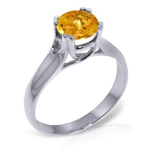 ALARRI 1.1 CTW 14K Solid White Gold Eyes Closed Citrine Ring