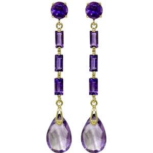 ALARRI 8.6 Carat 14K Solid Gold Boheme Amethyst Earrings