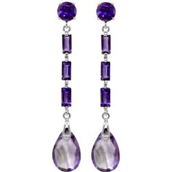 ALARRI 8.6 CTW 14K Solid White Gold Mend My Heart Amethyst Earrings