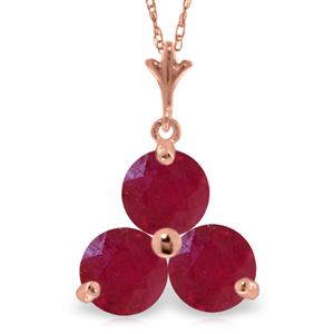 ALARRI 14K Solid Rose Gold Necklace w/ Natural Rubies