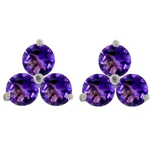 ALARRI 1.5 Carat 14K Solid White Gold Give Me Hope Amethyst Earrings