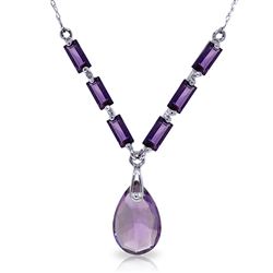 ALARRI 4.35 CTW 14K Solid White Gold Love To Love Amethyst Necklace