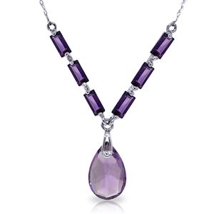 ALARRI 4.35 CTW 14K Solid White Gold Love To Love Amethyst Necklace