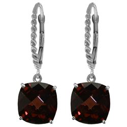 ALARRI 9 Carat 14K Solid White Gold Wings Of Love Garnet Earrings