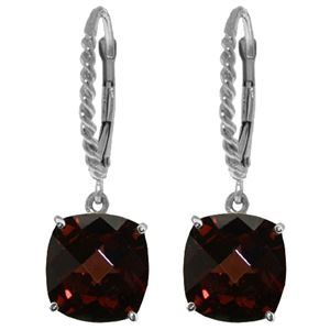 ALARRI 9 Carat 14K Solid White Gold Wings Of Love Garnet Earrings