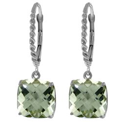 ALARRI 7.2 CTW 14K Solid White Gold Stella Green Amethyst Earrings