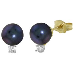 ALARRI 4.1 Carat 14K Solid Gold Unfading Flowers Pearl Diamond Earrings