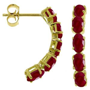ALARRI 2.5 Carat 14K Solid Gold Earrings Natural Ruby
