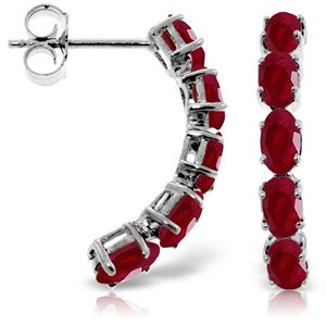 ALARRI 2.5 Carat 14K Solid White Gold Earrings Natural Ruby