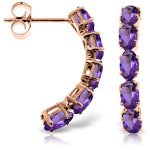 ALARRI 14K Solid Rose Gold Earrings w/ Natural Amethysts