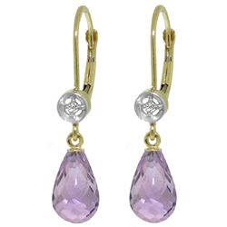 ALARRI 4.53 CTW 14K Solid Gold Femme Amethyst Diamond Earrings