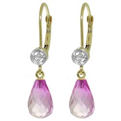 ALARRI 4.53 Carat 14K Solid Gold Femme Pink Topaz Diamond Earrings