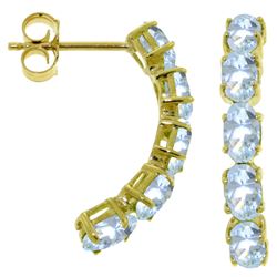 ALARRI 2.5 CTW 14K Solid Gold Earrings Natural Aquamarine