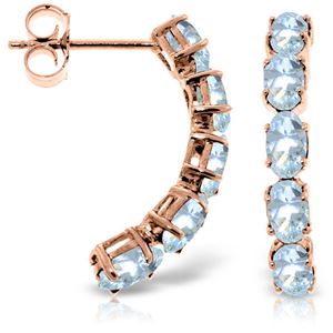 ALARRI 14K Solid Rose Gold Earrings w/ Natural Aquamarines