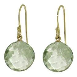 ALARRI 12 CTW 14K Solid Gold Lumiere Green Amethyst Earrings