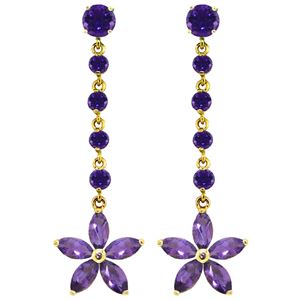 ALARRI 4.8 Carat 14K Solid Gold Stardrop Amethyst Earrings