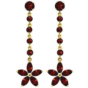 ALARRI 4.8 CTW 14K Solid Gold Stardrop Garnet Earrings