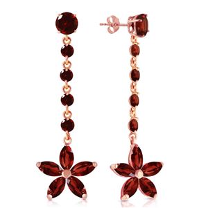 ALARRI 14K Solid Rose Gold Chandelier Earrings w/ Garnets