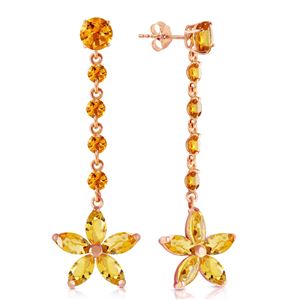 ALARRI 14K Solid Rose Gold Chandelier Earrings w/ Citrines