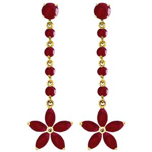 ALARRI 4.8 CTW 14K Solid Gold Chandelier Earrings Ruby