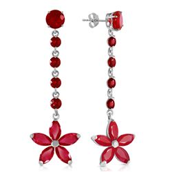 ALARRI 4.8 Carat 14K Solid White Gold Chandelier Earrings Ruby