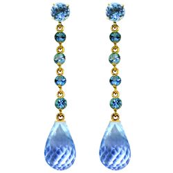 ALARRI 23 Carat 14K Solid New View Blue Topaz Earrings