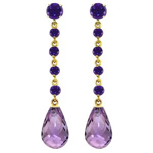 ALARRI 23 CTW 14K Solid Gold New View Amethyst Earrings