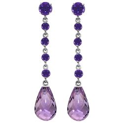 ALARRI 23 Carat 14K Solid White Gold Turn Onthe Light Amethyst Earrings