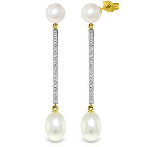 ALARRI 10.11 CTW 14K Solid Gold Bliss Pearl Diamond Earrings