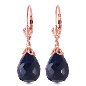 ALARRI 14K Solid Rose Gold Leverback Earrings w/ Briolette Sapphires