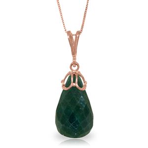 ALARRI 14.8 CTW 14K Solid Rose Gold Necklace Briolette Natural Emerald