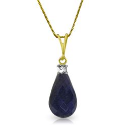 ALARRI 8.85 Carat 14K Solid Gold Raven Sapphire Diamond Necklace