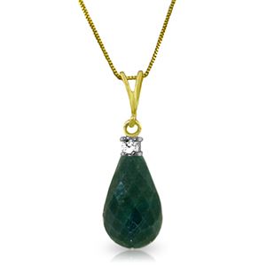 ALARRI 8.85 Carat 14K Solid Gold Jada Emerald Diamond Necklace