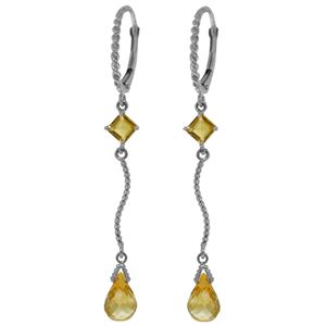 ALARRI 3.5 Carat 14K Solid White Gold Common Interests Citrine Earrings