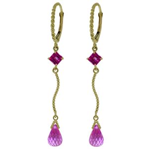 ALARRI 3.5 Carat 14K Solid Gold Victoriana Pink Topaz Earrings